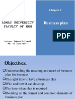 Learning Objective of The Chapter: Business Plan