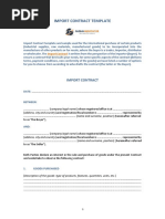 Import Contract Template Sample