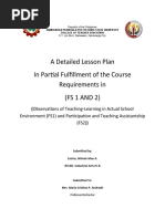 A Detailed Lesson Plan in Partial Fulfillment of The Course Requirements in (FS 1 AND 2)