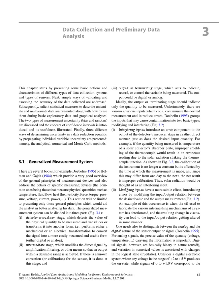 Data Collection and Preliminary Data Analysis: 3.1 Generalized ...