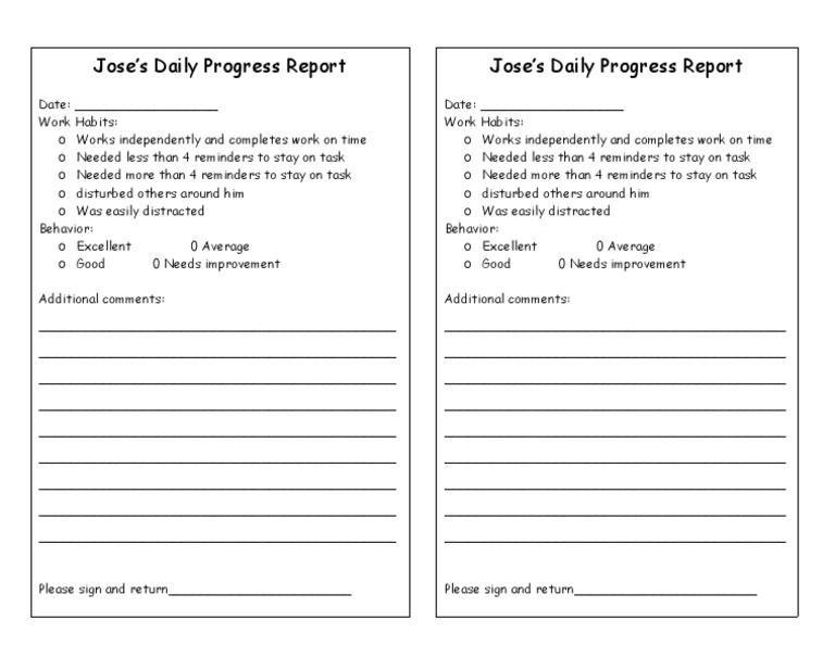 'S Daily Progress Report | PDF | Self-Improvement