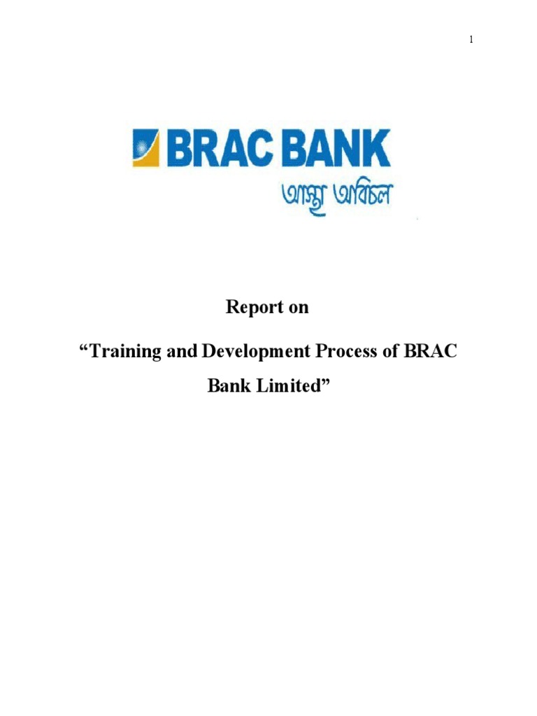 BRAC Bank Training & Development Report | PDF | Performance Appraisal ...