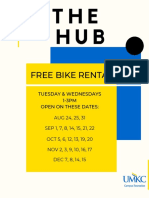Free Bike Rental Tues & Weds Aug-Dec The Hub