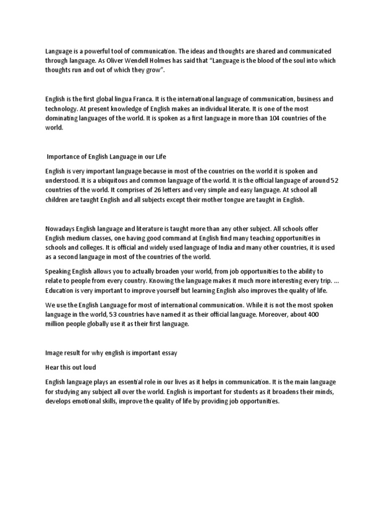 Importance of English as a Global Tool | PDF | English Language ...