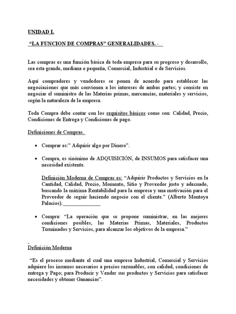 Función de Compras en Empresas | PDF | Calidad (comercial) | Iniciativa ...