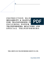 Reliability & Maintainability Manual of TBEA Shenyang Transformer Products