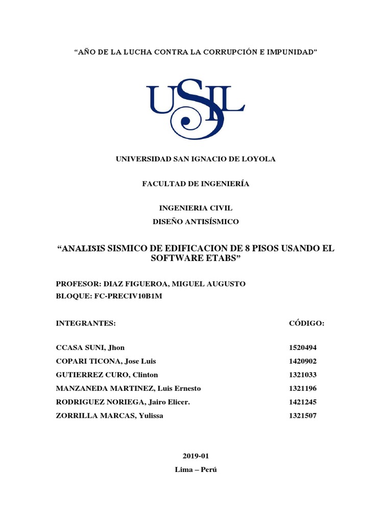 Analisis Sismico Edificio 8 Piso V2 Pdf Hormigón Rigidez