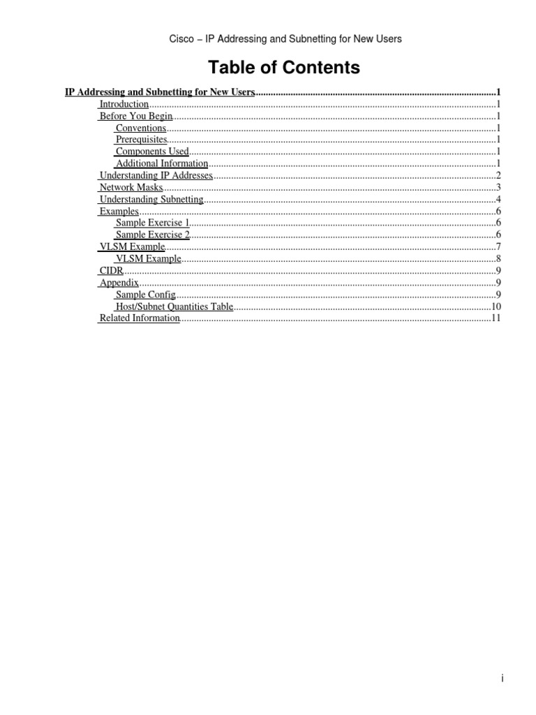 Cisco IP Addressing and Subnetting For New Users | PDF