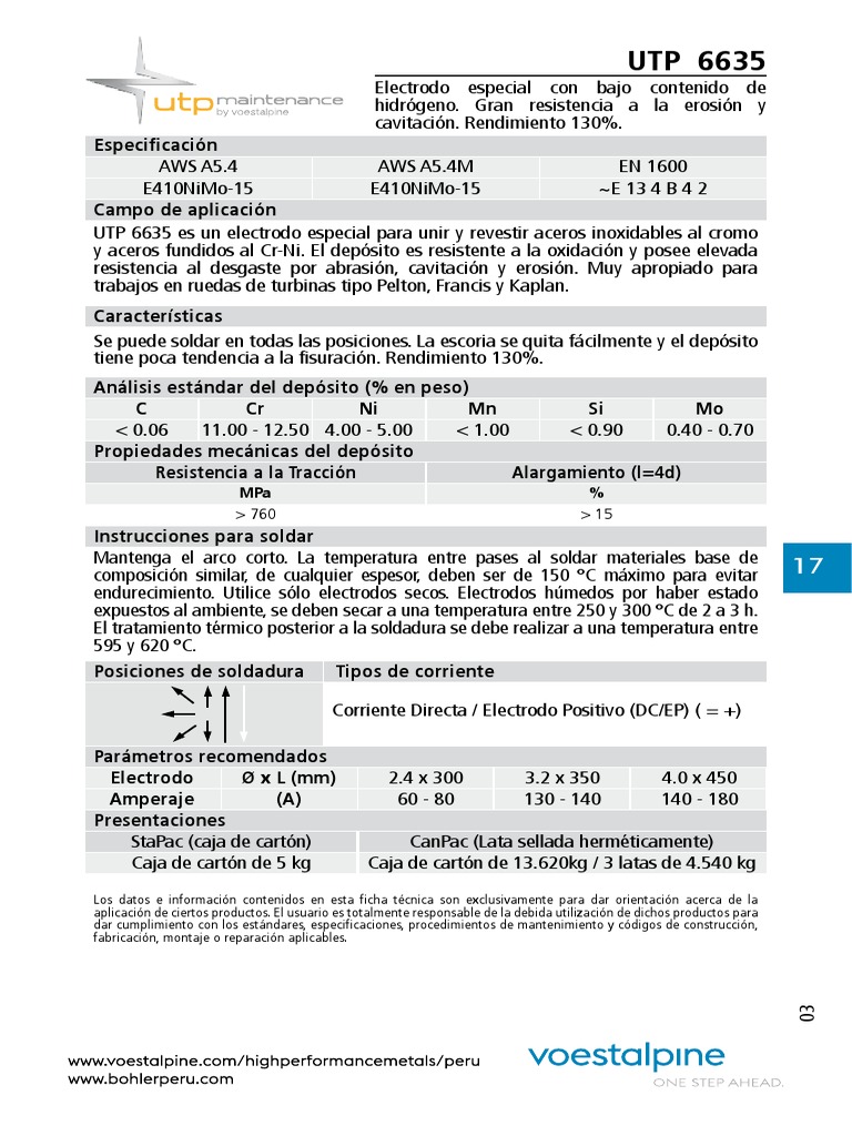 Electrodo UTP 6635 para Soldadura Especial | PDF | Soldadura | Construcción
