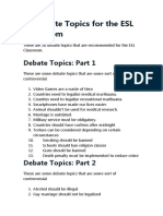 26 Debate Topics For The ESL Classroom