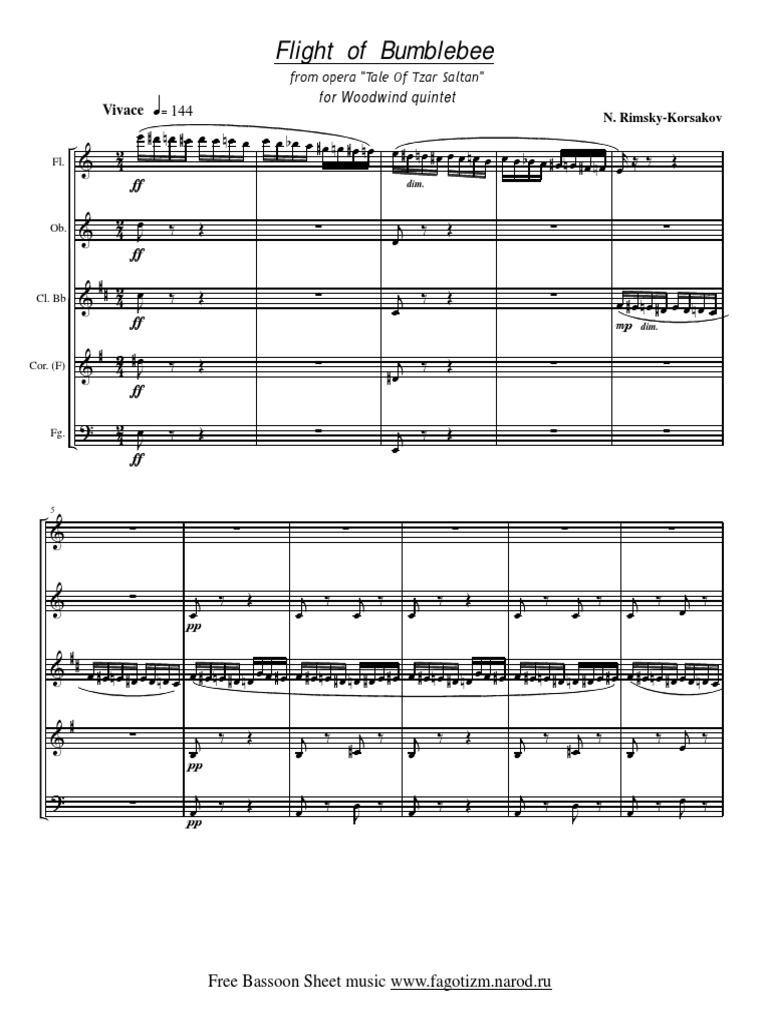 Institute) Rimsky Korsakov Flight of Bumblebee PDF