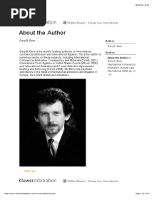F Gary Born - International Commercial Arbitration
