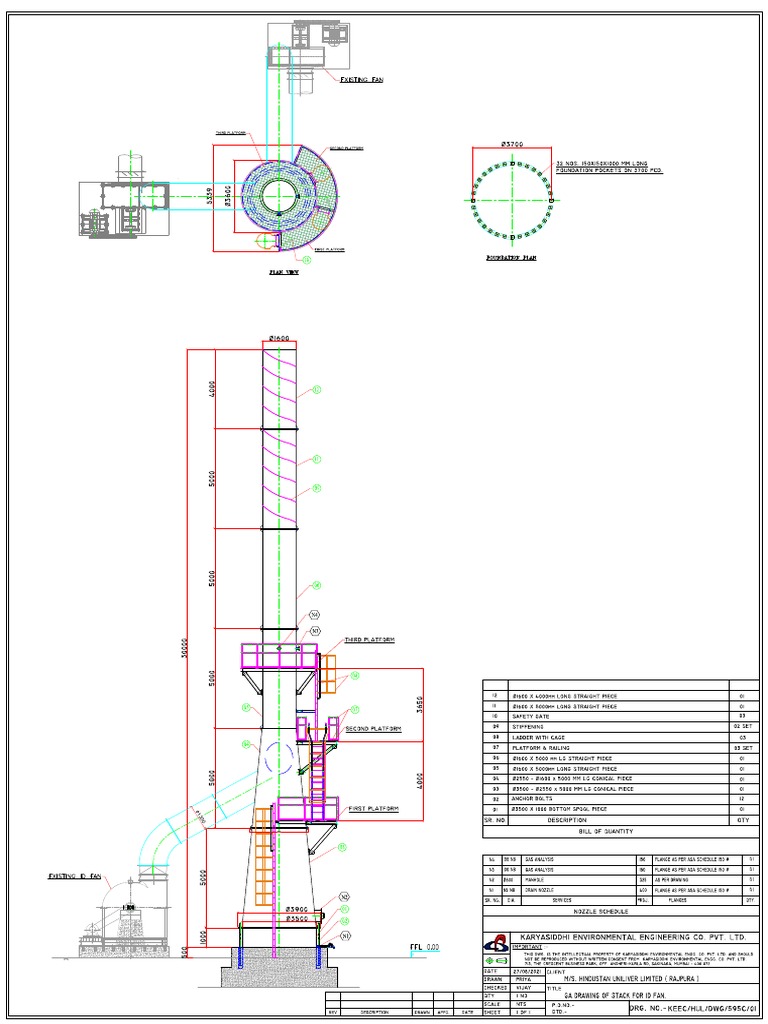 Ga Drawing of Stack For Id Fan For Hul Rajpura Model | PDF