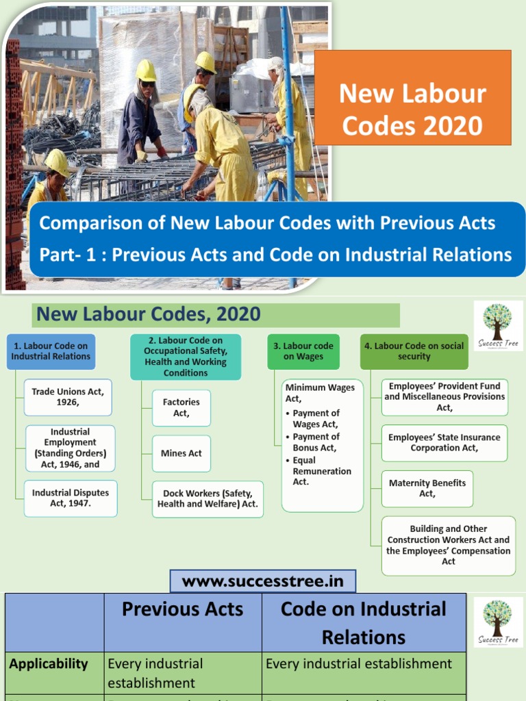 Comparison of New Labour Codes 2020 | PDF | Labour Law | Employment