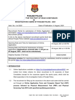 Notification Punjab Police Head Constable Posts