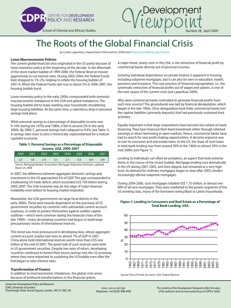 The Roots of The Global Financial Crisis | PDF