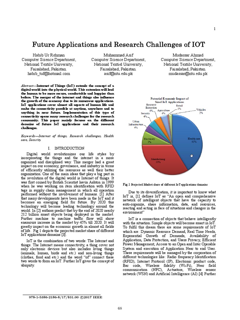 Future IoT Applications and Challenges | PDF | Internet Of Things ...