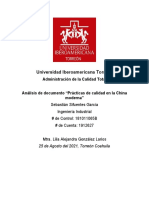 Análisis de documento “Prácticas de calidad en la China moderna” - Sebastián Sifuentes
