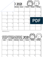 Calendario Escolar Minimalista para El Curso 2021 2022