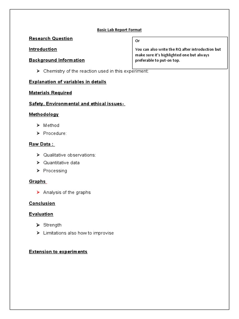 Lab Report Format PDF