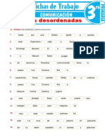 Oraciones Desordenadas para Tercer Grado de Primaria