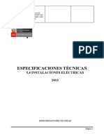 Especificaciones Técnica: 5.4 Instalaciones Eléctricas 2013