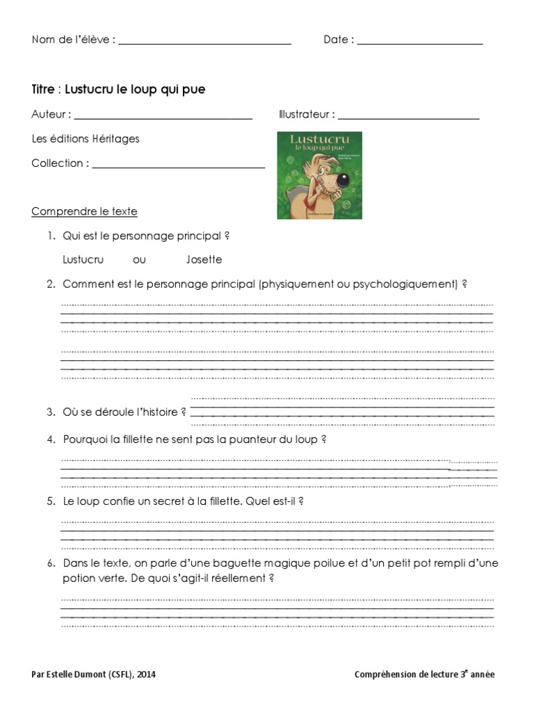 Lustucru Le Loup Qui Pue PDF