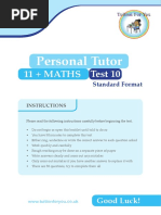 Personal Tutor: 11 + MATHS Test 10