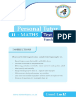 Personal Tutor: 11 + MATHS Test 4