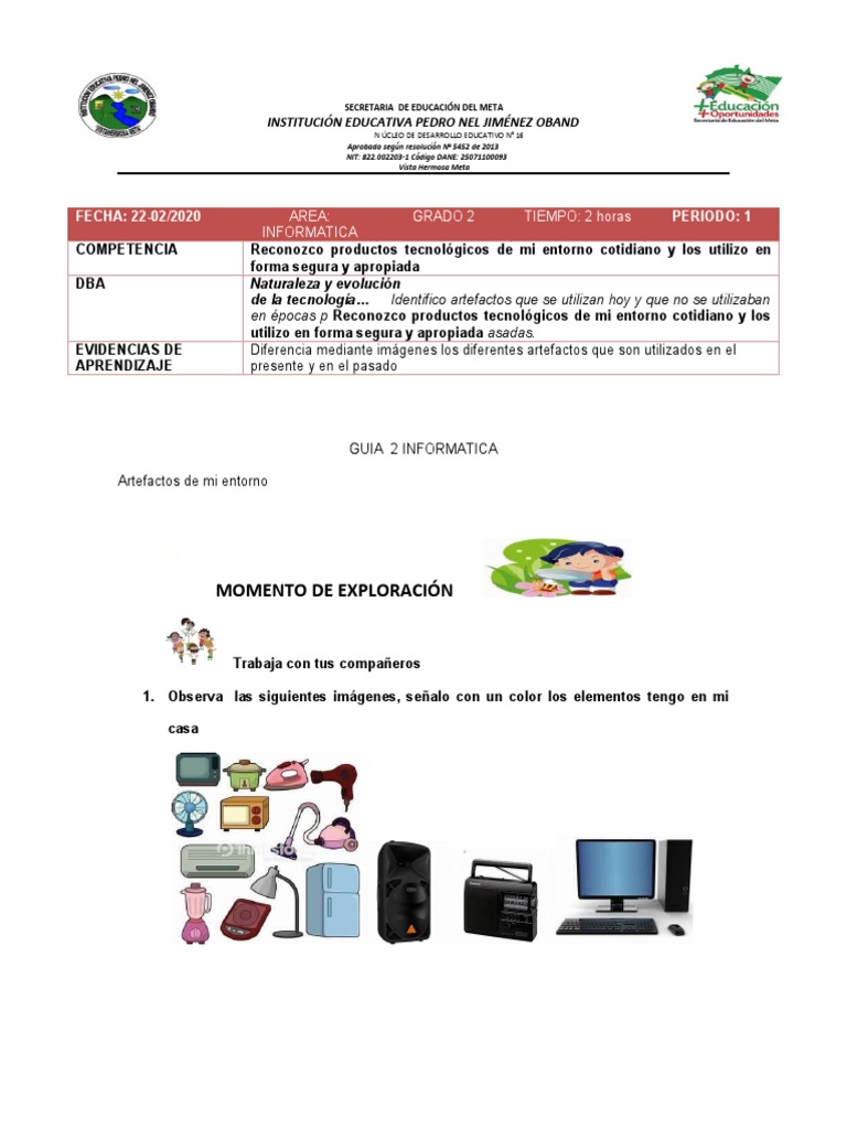 Guia 2 Grado 2 Informatica | PDF | Aprendizaje | Cognición