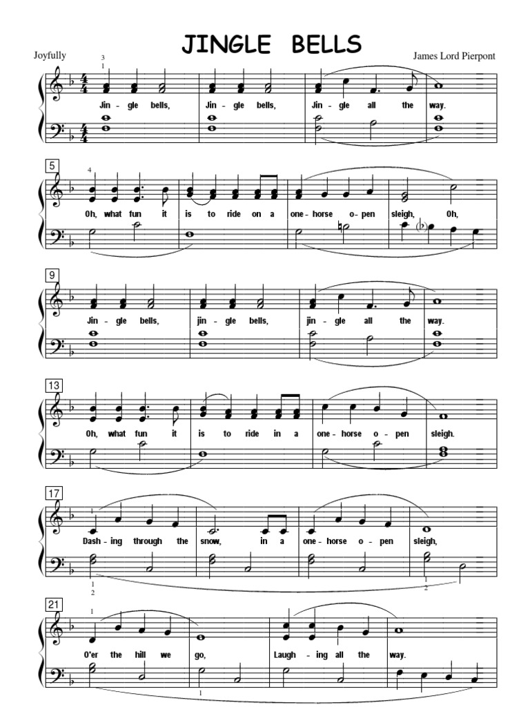 Jingle Bells Easy piano | Chansons de Noël | Musique de Noël
