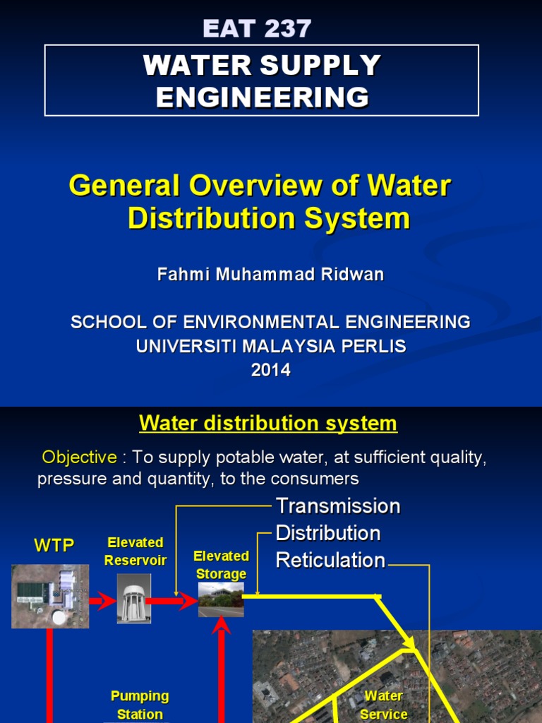 Week 1 General Overview of Water Distribution System | PDF | Pump | Water