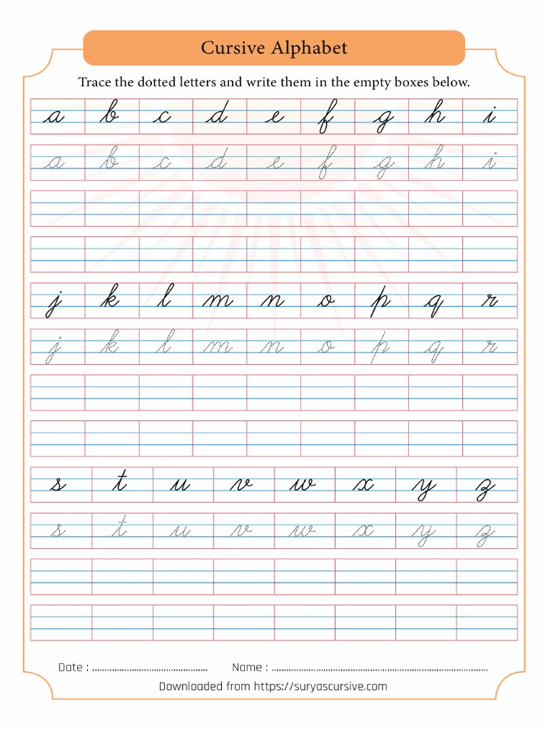 Cursive Alphabet Quick Practice | PDF