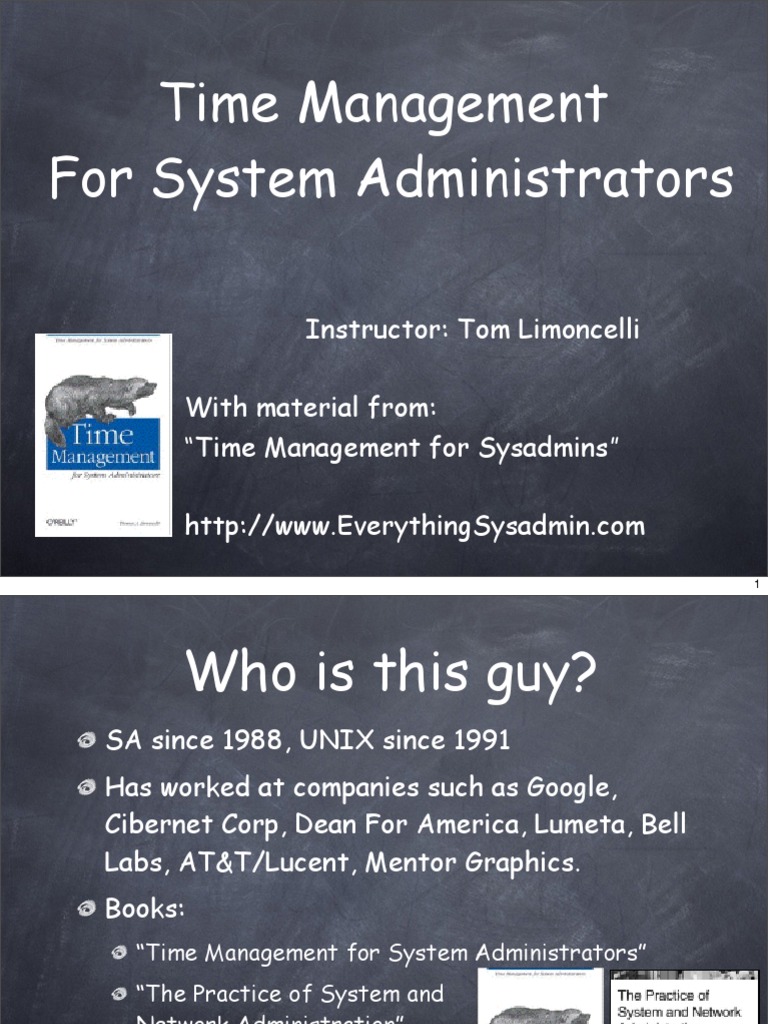 Time Management For System Administrators | PDF | Time Management ...