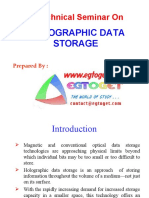 A Technical Seminar On: Holographic Data Storage