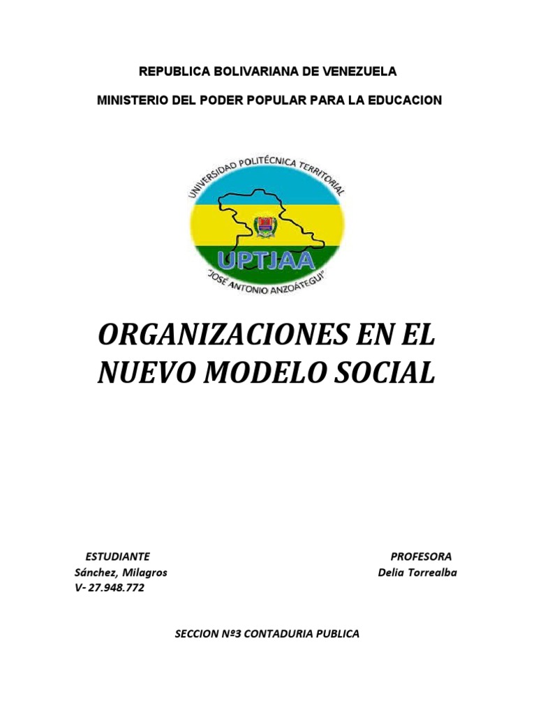 Las Organizaciones En El Nuevo Modelo Social Pdf Cooperativa