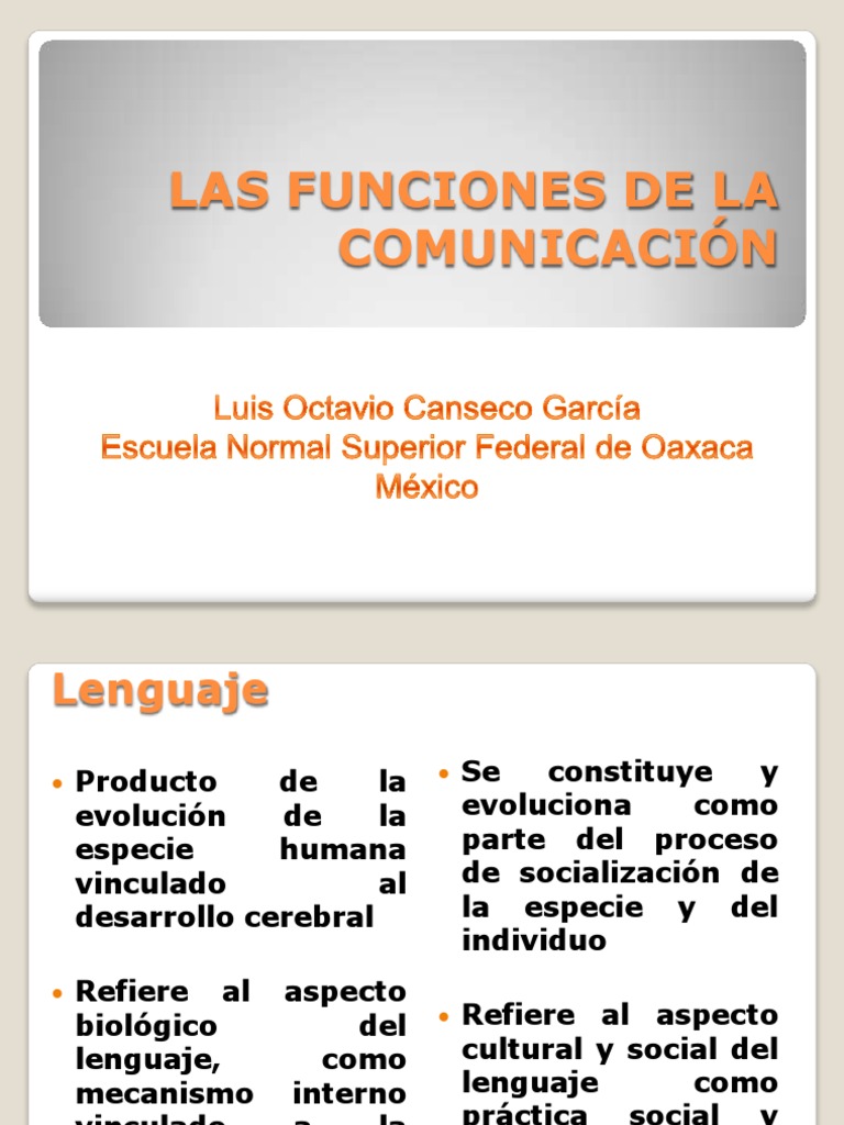 Las Funciones de La Comunicación | PDF | México | Diente