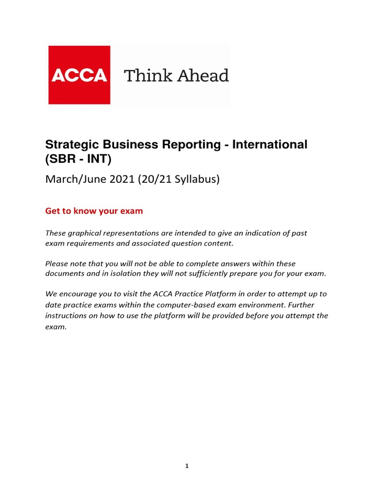 STRATEGIC BUSINESS REPORTING SBR INT intelligence overview