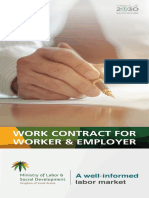 Work Contract for Worker Employer English 0
