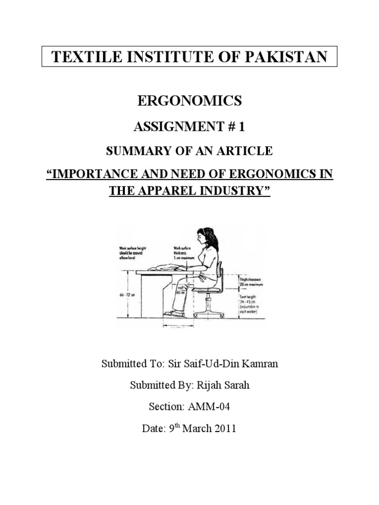 The Importance of Implementing Ergonomic Principles in the Apparel
