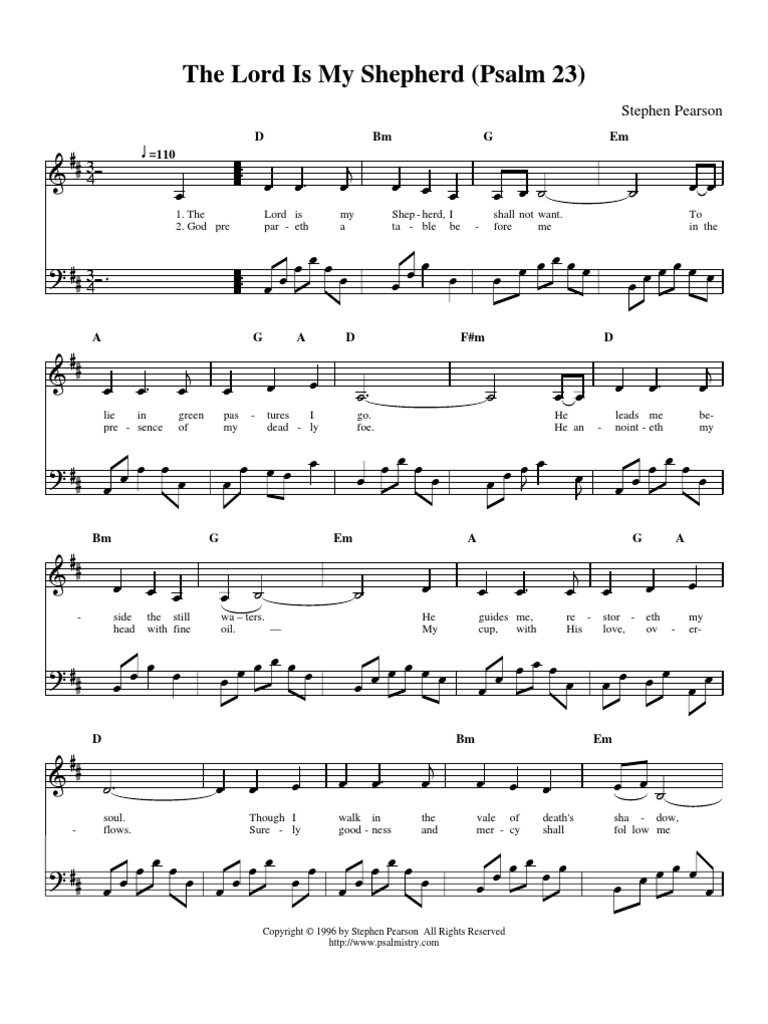 The Lord Is My ShepherdMusicSheet Ketuvim Bible Content
