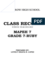 Red Arrow High School: Class Record