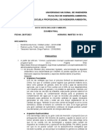 Examen final de Biotecnología y Ambiente de la UNI con preguntas sobre tratamiento de aguas, compostaje y procesos biotecnológicos