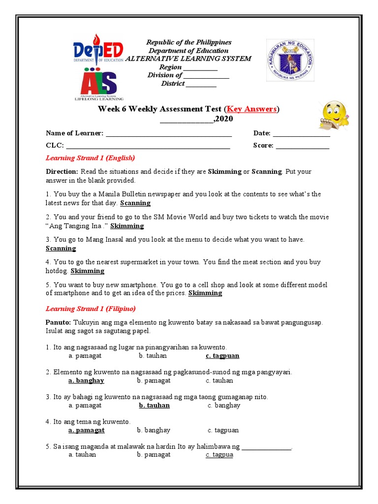 Grade 5 Weekly Assessment Test 2024 | PDF | Mangrove | Forests