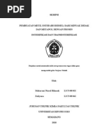 Download SKRIPSI-PEMBUATAN METIL ESTER BIODIESEL DARI MINYAK DEDAK DAN METANOL DENGAN PROSES ESTERIFIKASI DAN TRANSESTERIFIKASI by Hendrik Lin Han Xiang SN52468891 doc pdf