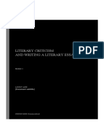 Literary Criticism and Writing A Literary Essay: (Document Subtitle)