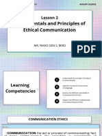 WEEK 1 Fundamentals and Principles of Ethical Communication