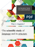 Introduction To Linguistics