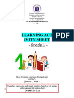 Learning Act Ivity Sheet: - Grade 1