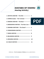 The Ten Avatars of Vishnu: (Colouring Activity)